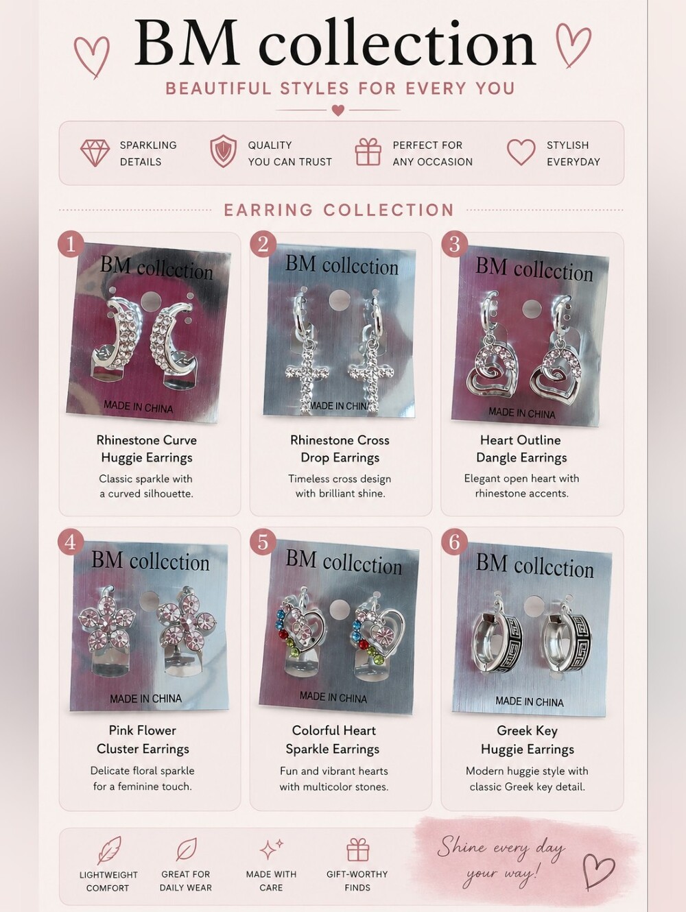 JM Collection Silver Rhinestone Dangle Earrings